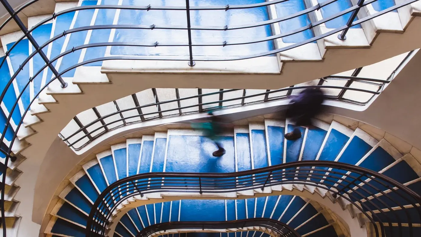 Spiral staircase seen from above